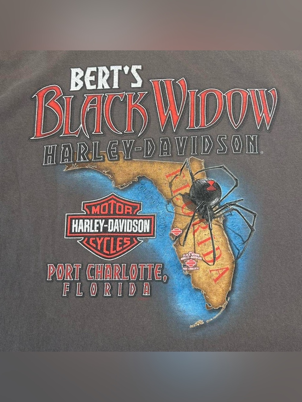 Harley Davidson Black Widow Pocket Tee Port Charlotte 3XL